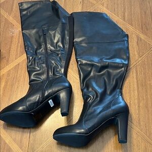 Torrid - Black Clean Heel Tall Boot - Faux Leather 12W